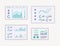 Data graph reports illustrations set. Business presentation, infographic, diagrams, statistics information on whiteboard