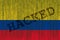 Data Hacked Colombia flag. Colombian flag with binary code.