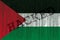 Data Hacked Palestine flag. Palestinian flag with binary code.