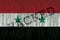 Data Hacked Syria flag. Syrian flag with binary code.