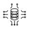 Data implementation line icon, concept sign, outline vector illustration, linear symbol.