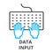 Data input thin line icon, sign, symbol, illustation, linear concept, vector