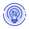 Data, Insight, Light, Bulb Blue Dotted Line Line Icon