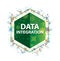 Data Integration floral plants pattern green hexagon button