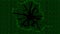 Data leak symbolic on destroyed green binary code background - internet security and data protection concept