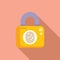 Data lock fingerprint icon flat vector. Online company