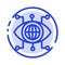 Data, Manager, Technology, Vision Blue Dotted Line Line Icon