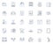 Data manipulation line icons collection. Filtering, Sorting, Aggregation, Joining, Mapping, Grouping, Extracting vector