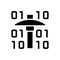 Data mining black glyph icon