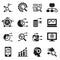 Data mining, Database, Data analysis icons set