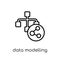 Data modelling icon. Trendy modern flat linear vector Data model