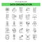 Data Organization Line Icon Set - 25 Dashed Outline Style