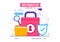 Data Privacy Day Vector Illustration on January 28 with Lock on the Screen for Shield Information Document in Flat Cartoon