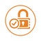 Data privacy icon, secure file