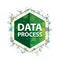 Data Process floral plants pattern green hexagon button