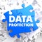 Data Protection on Blue Puzzle.