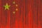 Data protection China flag. Chines flag with binary code.