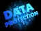 Data Protection on Dark Digital Background.