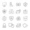 Data protection and Internet Security icons. Vector line icons set. Simple thin line design. Modern outline symbols, pictograms.