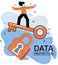 Data protection, privacy, internet security. Secure data management protect data from hacker attacks