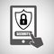 Data protection smartphone padlock graphic