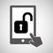 Data protection smartphone padlock open icon