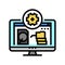 data recovery repair computer color icon vector illustration