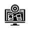 data recovery repair computer glyph icon vector illustration