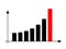 Data report bar graph Grow or success profit diagram concept