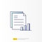 data report and presentation concept doodle Gradient fill line icon with graphic chart document. Statistics science, digital