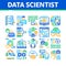 Data Scientist Worker Collection Icons Set Vector