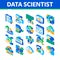 Data Scientist Worker Isometric Icons Set Vector