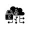 Data security in agriculture black glyph icon