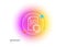 Data security line icon. Privacy document sign. Gradient blur button. Vector