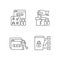 Data sensitivity linear icons set