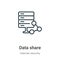 Data share outline vector icon. Thin line black data share icon, flat vector simple element illustration from editable networking