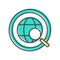 Data sorting icon with globe sign