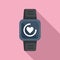 Data sport smartwatch icon flat vector. Healthcare equipment