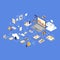 Data Storage and Technology Isometric Vector