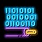 data transfer cable neon glow icon illustration