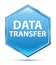 Data Transfer crystal blue hexagon button