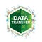 Data Transfer floral plants pattern green hexagon button