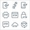 Data transfer line icons. linear set. quality vector line set such as like, cloud, chat, lock, browser, ftp, transfer, transfer