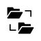 Data transfer vector glyph flat icon