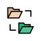 Data transfer vector line colour icon