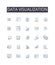 Data visualization line icons collection. Information display, Graphic depiction, Numerical illustration, Data