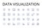 Data visualization line icons collection. Information display, Graphic depiction, Numerical illustration, Data