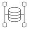 Data warehouse thin line icon, data and analytics