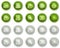 Data web icons, green and grey circle buttons