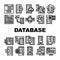 database administrator computer, icons set vector